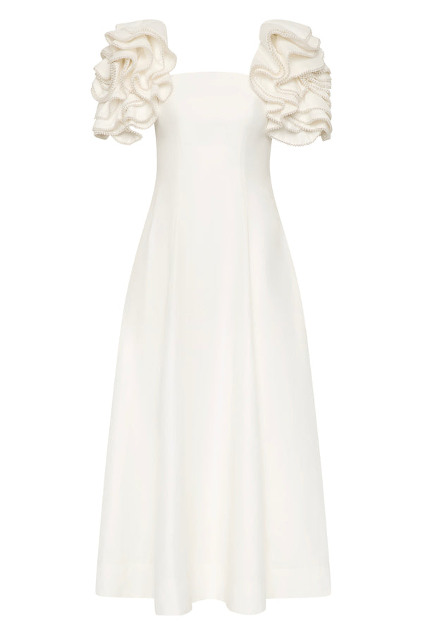 Aje Twyla Midi Dress Ivory