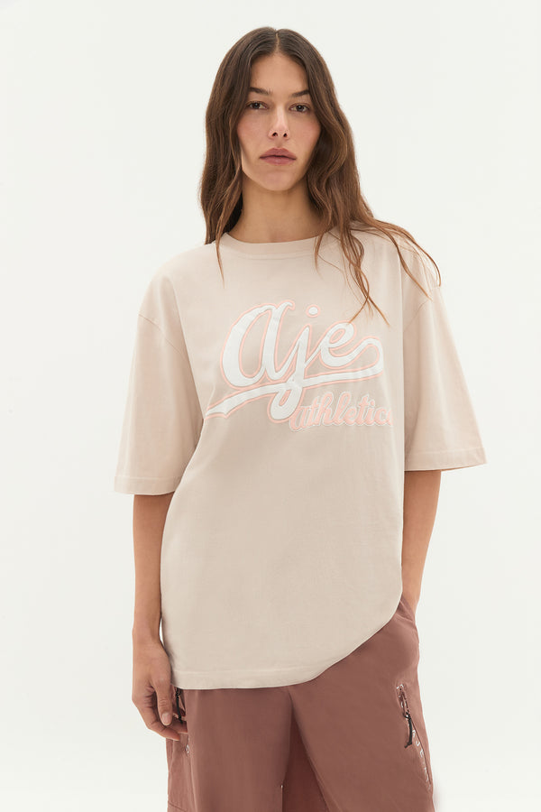 Aje Varsity Logo Tee 102 Stone