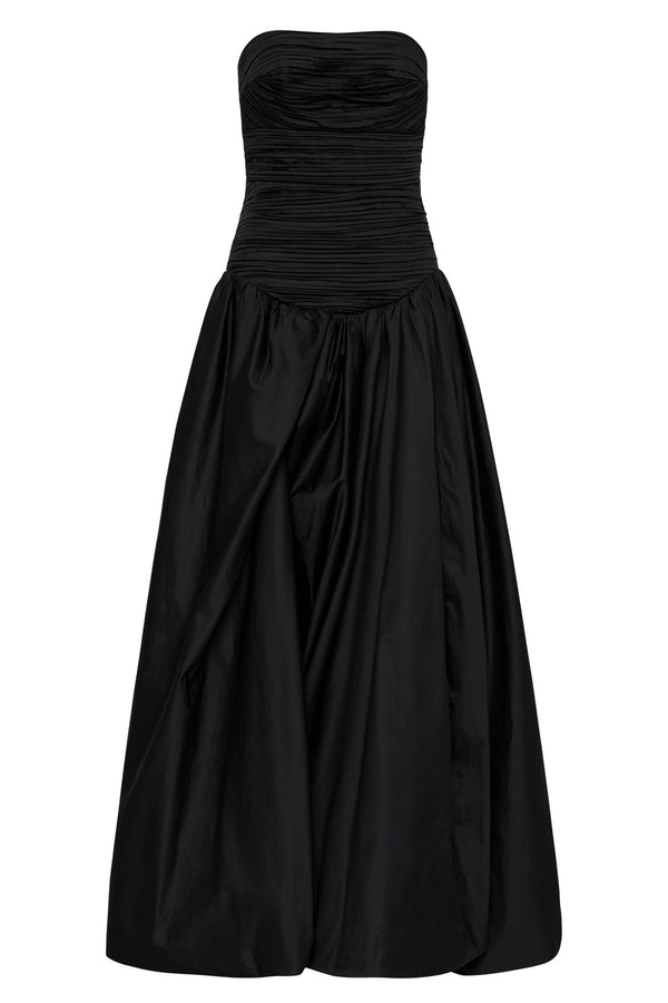 Aje Violette Bubble Hem Maxi Dress Black