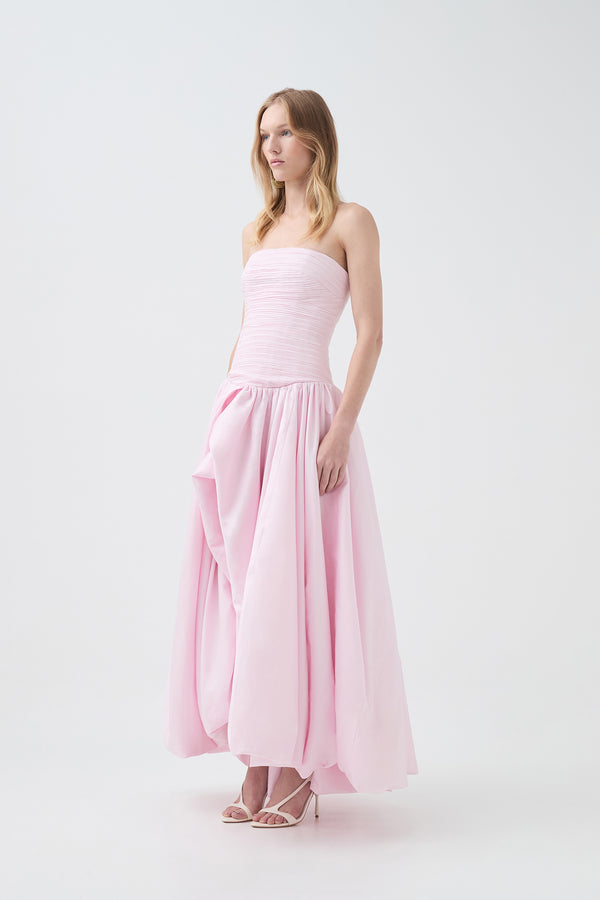 Aje Violette Bubble Hem Maxi Dress Pastel Pink