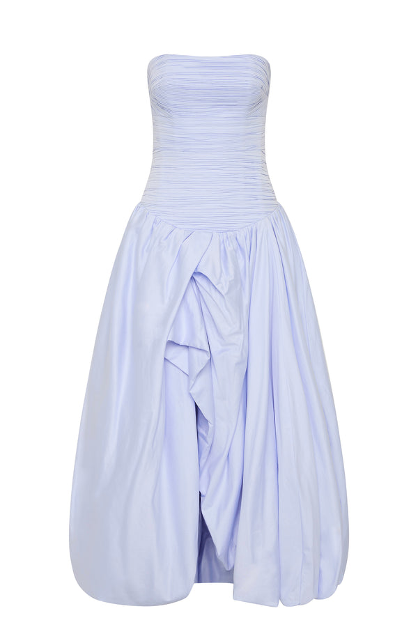 Aje Violette Bubble Hem Maxi Dress Pearl Blue