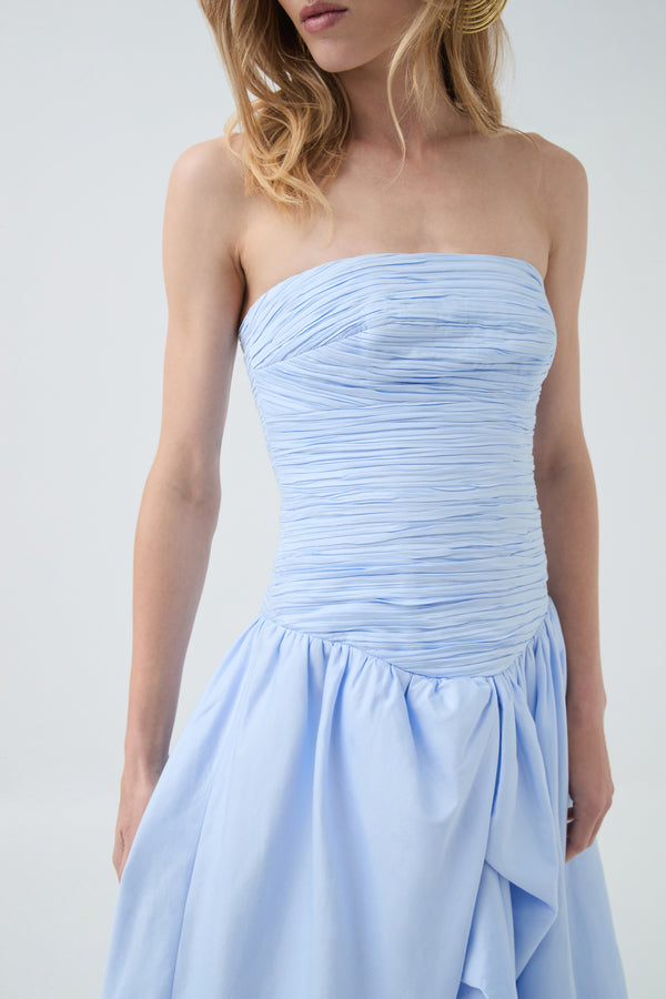 Aje Violette Bubble Hem Maxi Dress Pearl Blue