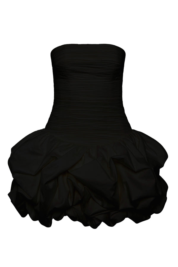 Aje Violette Bubble Hem Mini Dress Black