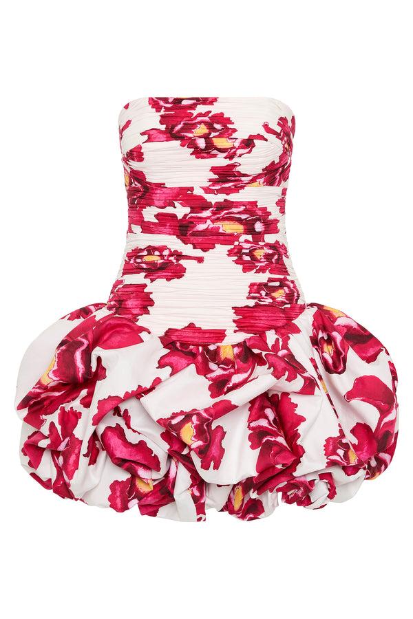 Aje Violette Bubble Hem Mini Dress Boldly Blooming