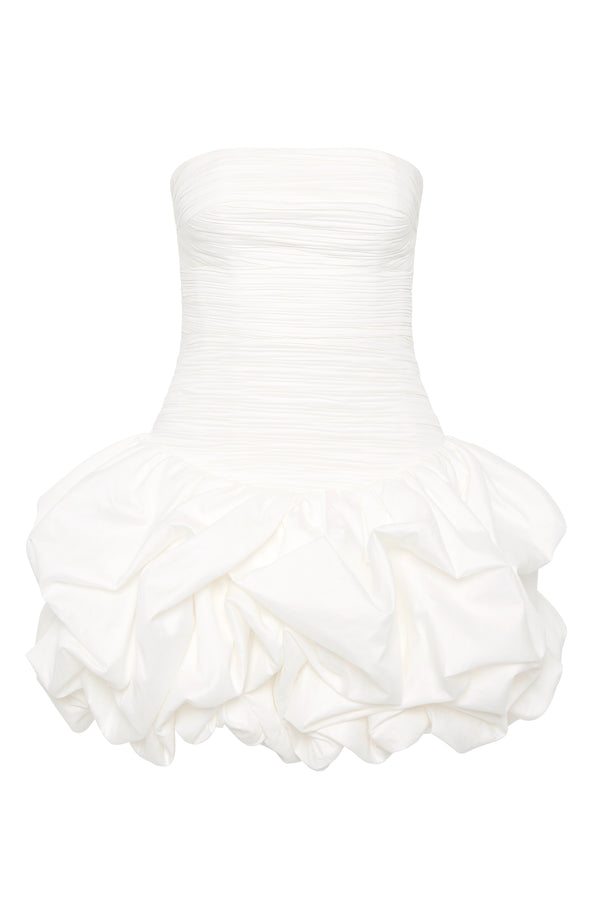 Aje Violette Bubble Hem Mini Dress Ivory
