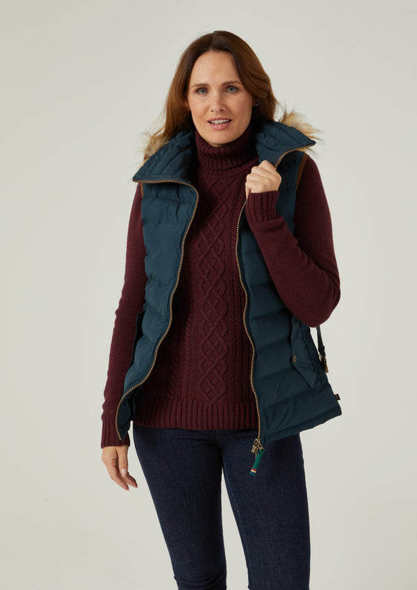Alan Paine Calsall Ladies Navy Gilet - Regular Fit