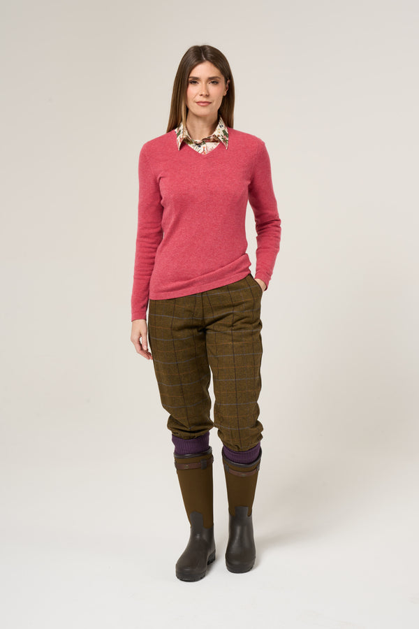 Alan Paine Combrook Ladies Tweed Breeks In Hazel