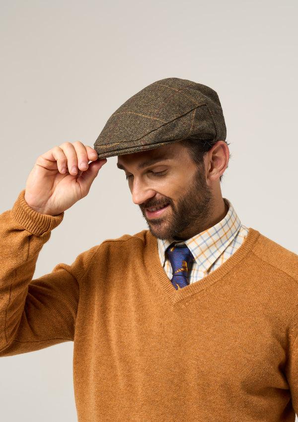 Alan Paine Combrook Men's Tweed Flat Cap In Teak
