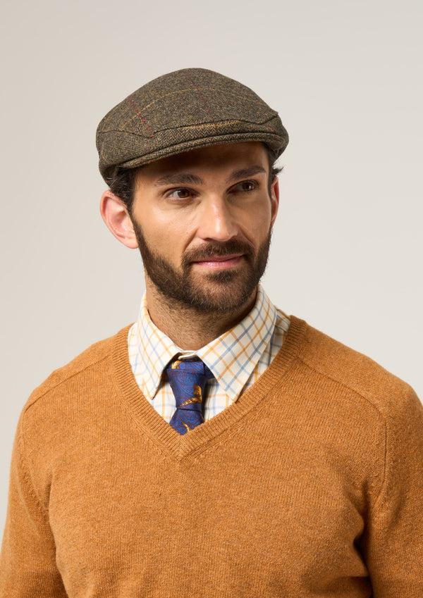 Alan Paine Combrook Men's Tweed Flat Cap In Teak