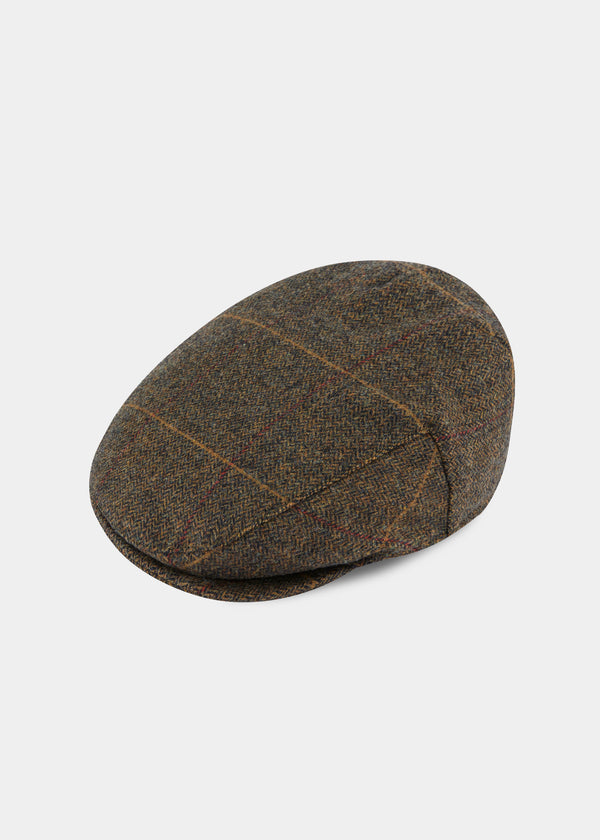 alan paine Combrook Men's Tweed Flat Cap In Teak