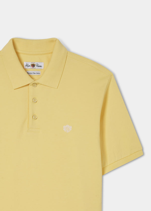 Alan Paine Fritton Pique Polo Shirt In Lemon