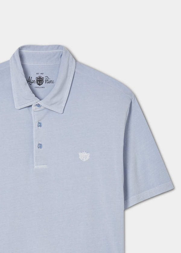 Alan Paine Fritton Pique Polo Shirt In Light Blue