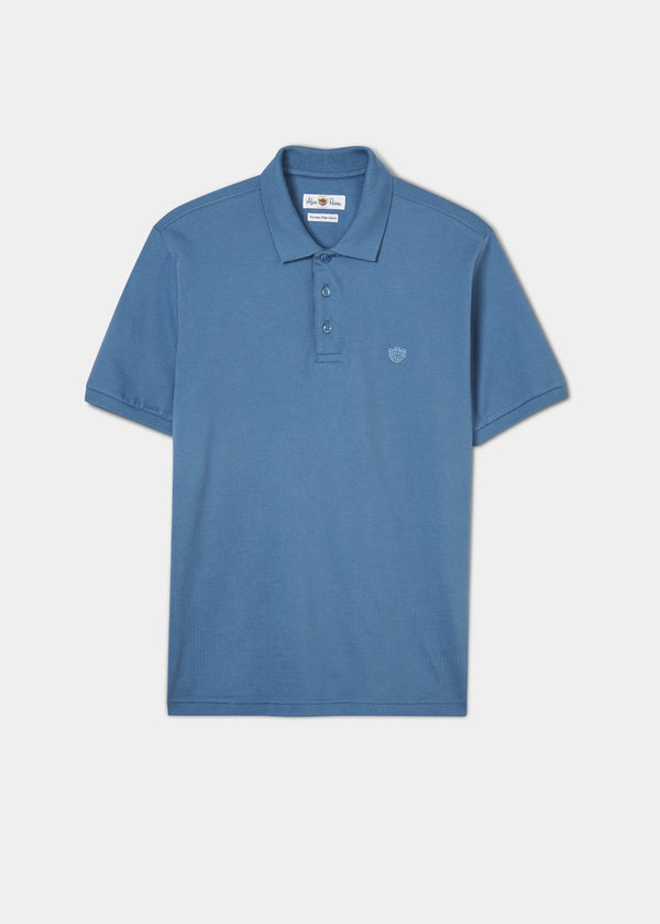 alan paine Fritton Pique Polo Shirt In Mid Blue