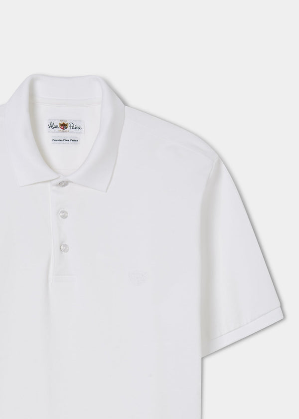 Alan Paine Fritton Pique Polo Shirt In White