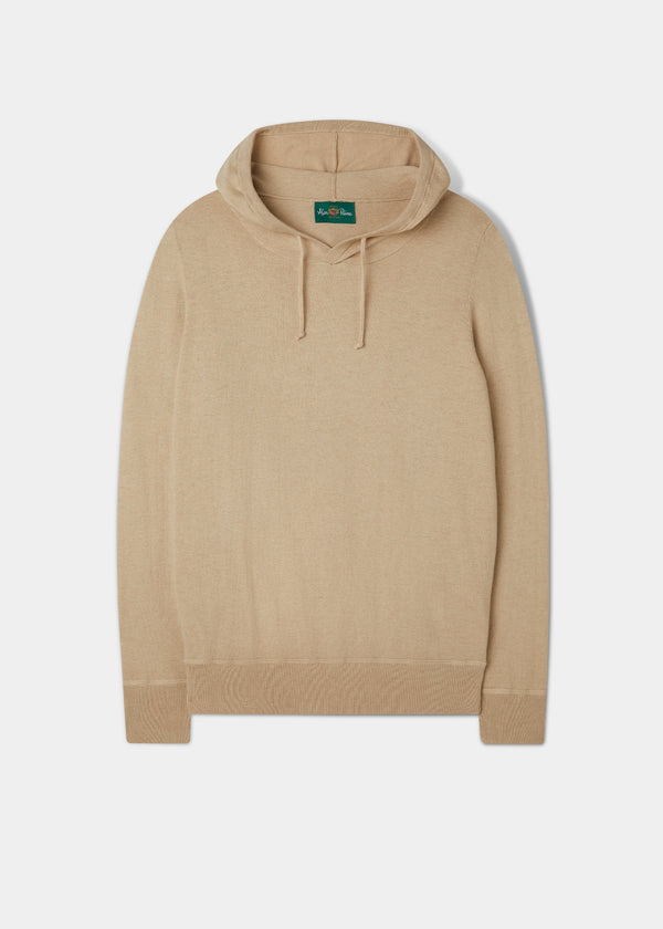 alan paine Gaisby Cotton Merino Hoodie in Oatmeal