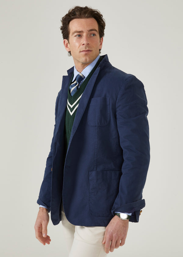 Alan Paine Heymouth Men's Cotton Blazer In Navy