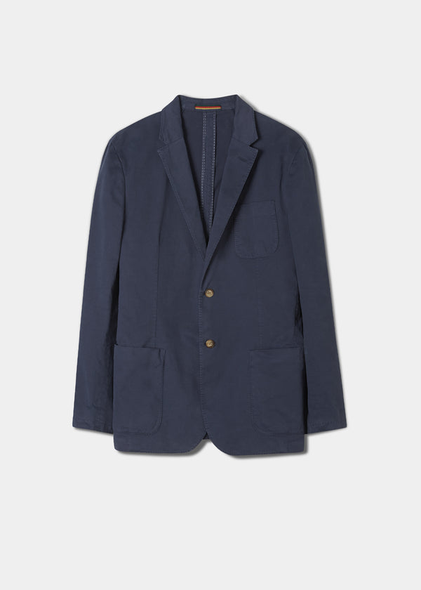 alan paine Heymouth Men's Cotton Blazer In Navy