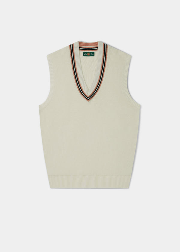 alan paine Ladies Cotton Cricket Slipover In Ecru