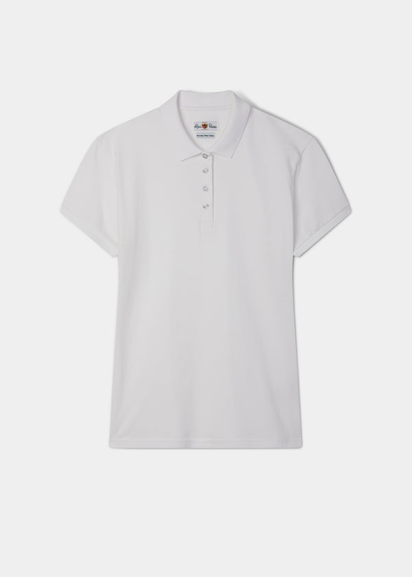 alan paine Ladies Pique Polo Shirt In White