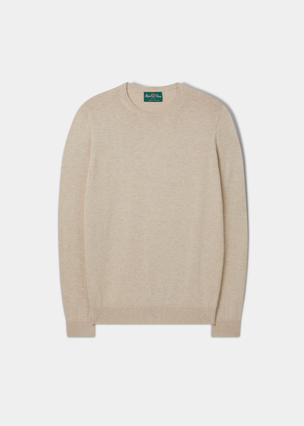 alan paine Leysmill Cotton Cashmere Jumper In Sand