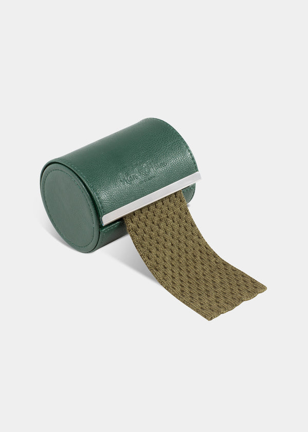 alan paine Men's Knitted Wool Tie In Olive