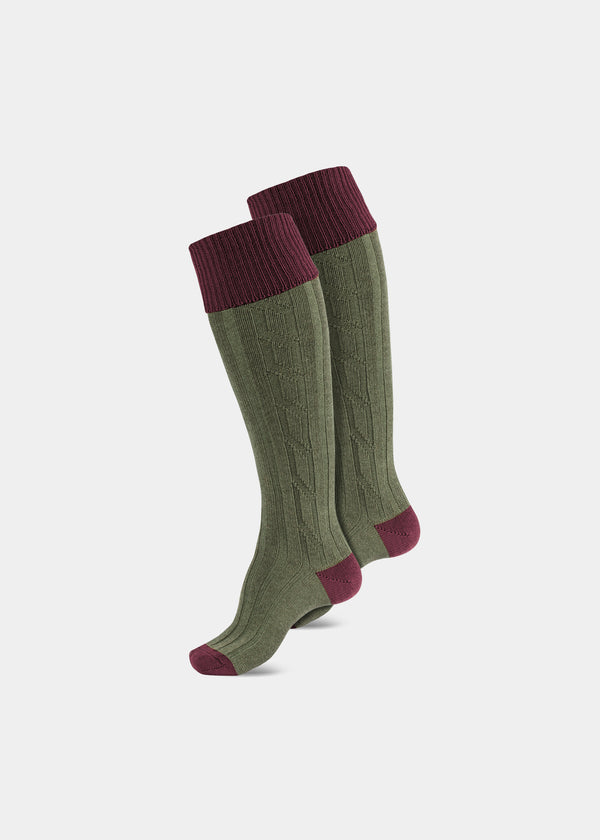 alan paine Men's Shooting Socks - Merlot & Fern
