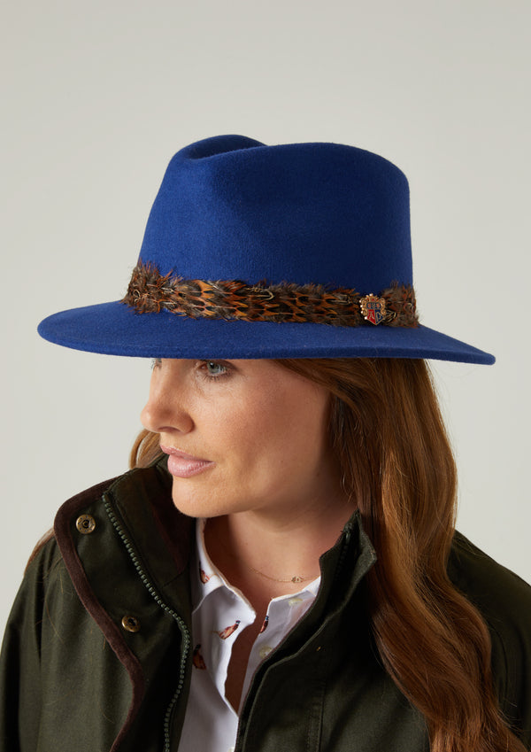 Alan Paine Richmond Ladies Fedora In Blue