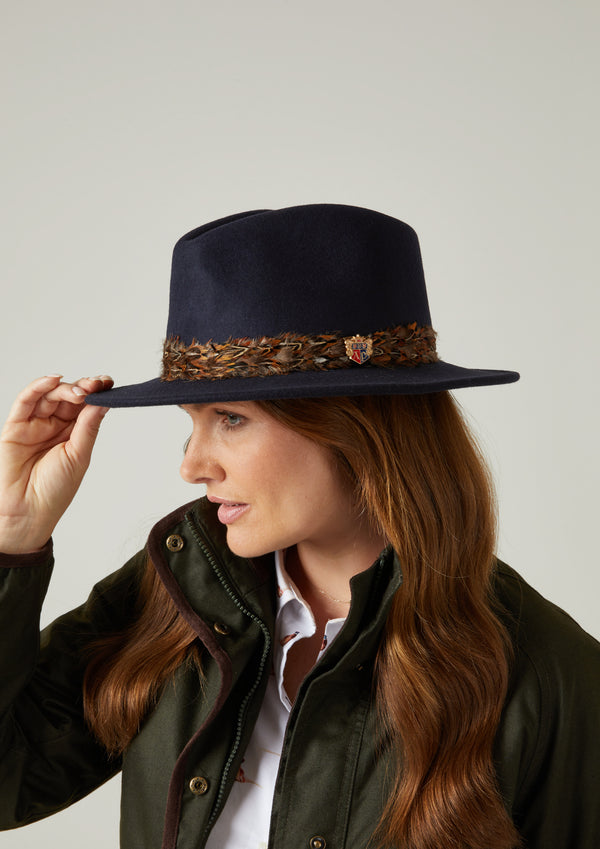 Alan Paine Richmond Ladies Fedora In Navy