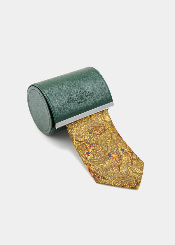 alan paine Ripon Silk Country Tie In Gold