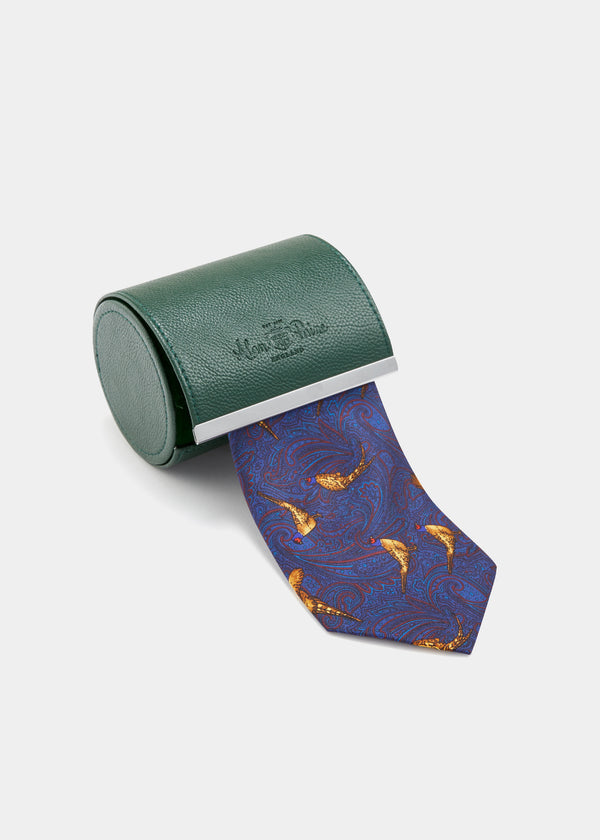 alan paine Ripon Silk Country Tie In Navy
