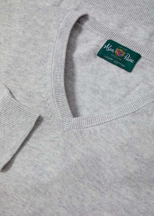 Alan Paine Rothwell Cotton Cashmere Jumper In Dove