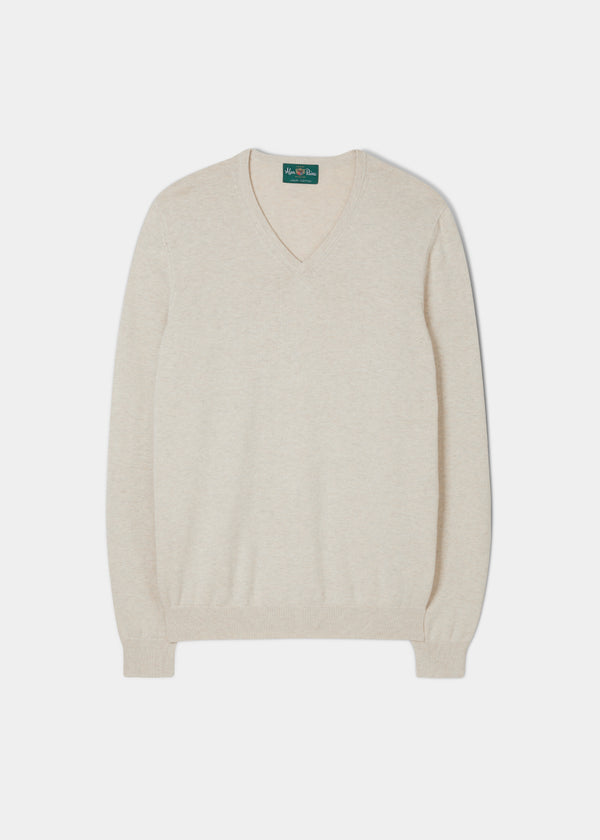 alan paine Rothwell Cotton Cashmere Jumper In Sand