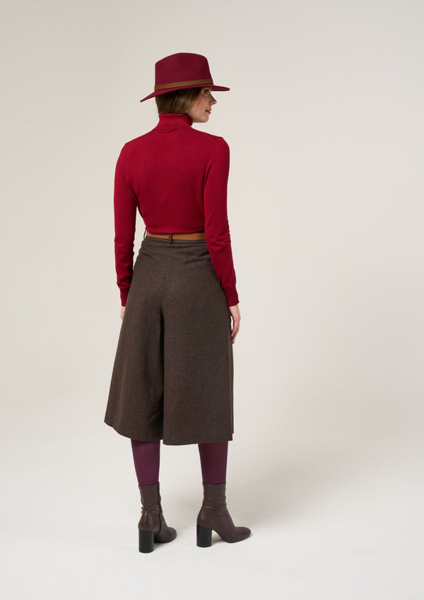 Alan Paine Surrey Ladies Tweed Culottes In Bramble
