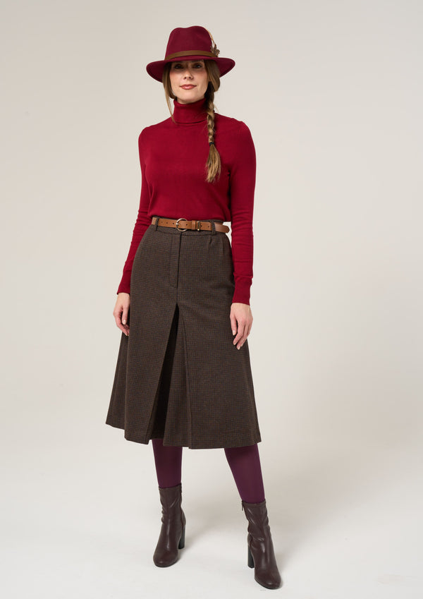 Alan Paine Surrey Ladies Tweed Culottes In Bramble