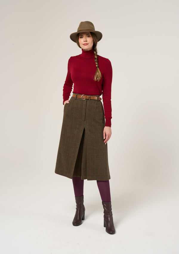 Alan Paine Surrey Ladies Tweed Culottes In Hemlock