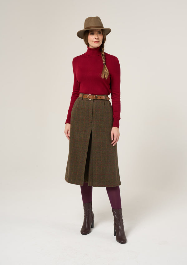 Alan Paine Surrey Ladies Tweed Culottes In Hemlock