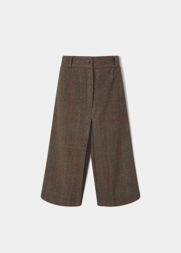 alan paine Surrey Ladies Tweed Culottes In Hemlock