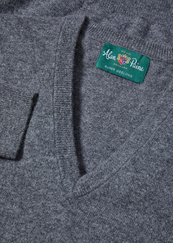 Alan Paine Albury Geelong Wool Jumper In Derby - Regular Fit