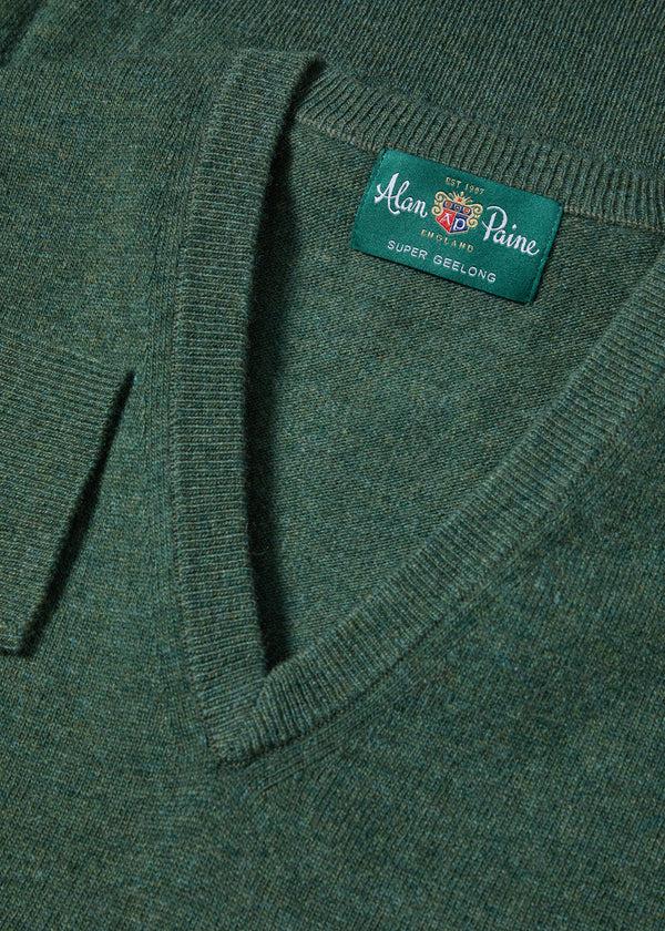 Alan Paine Albury Geelong Wool Jumper In Rosemary - Regular Fit