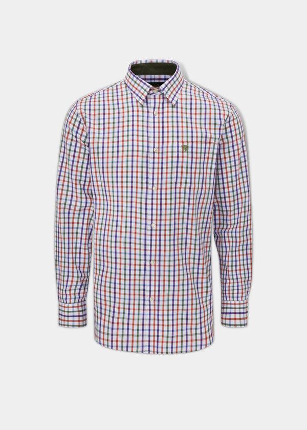alan paine Aylesbury Men's Check Shirt In Rust - Regular Fit