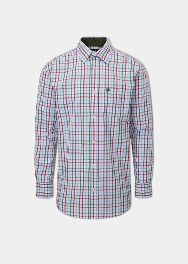 alan paine Aylesbury Men's Check Shirt In Wine - Regular Fit