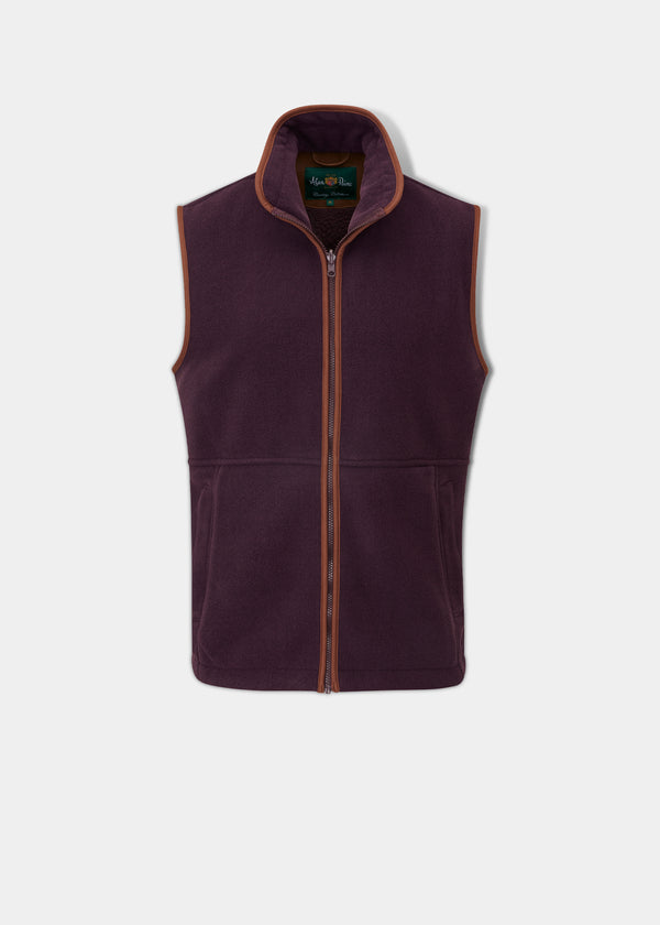 alan paine Aylsham Children's Fleece Waistcoat In Plum