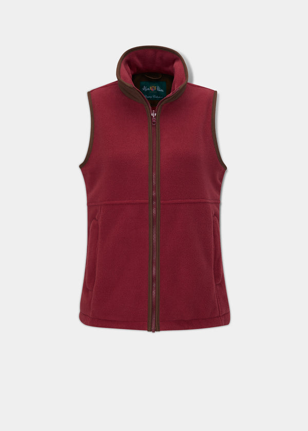 alan paine Aylsham Ladies Fleece Gilet In Cranberry - Regular Fit