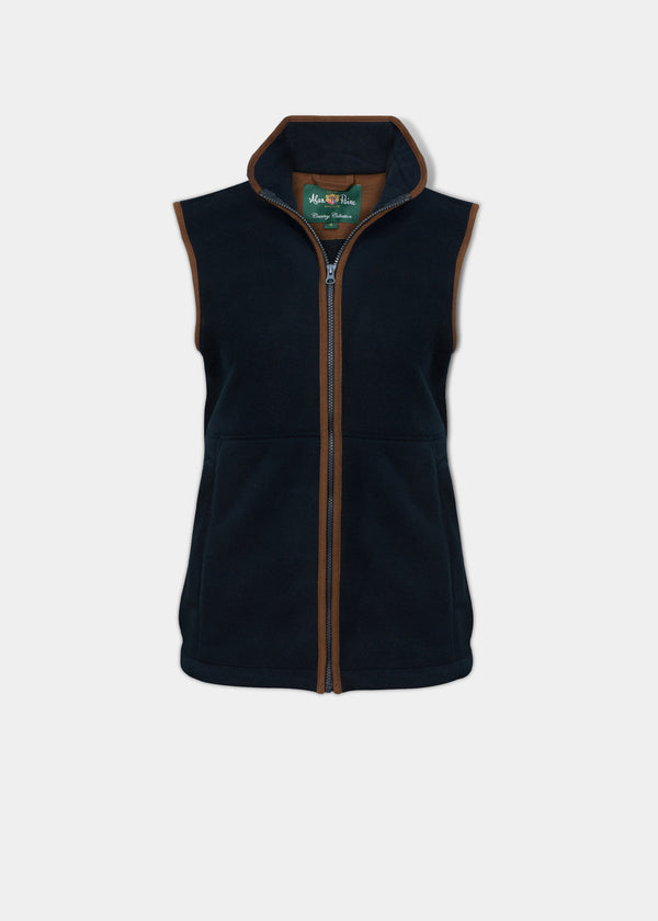 alan paine Aylsham Ladies Fleece Gilet In Dark Navy - Regular Fit