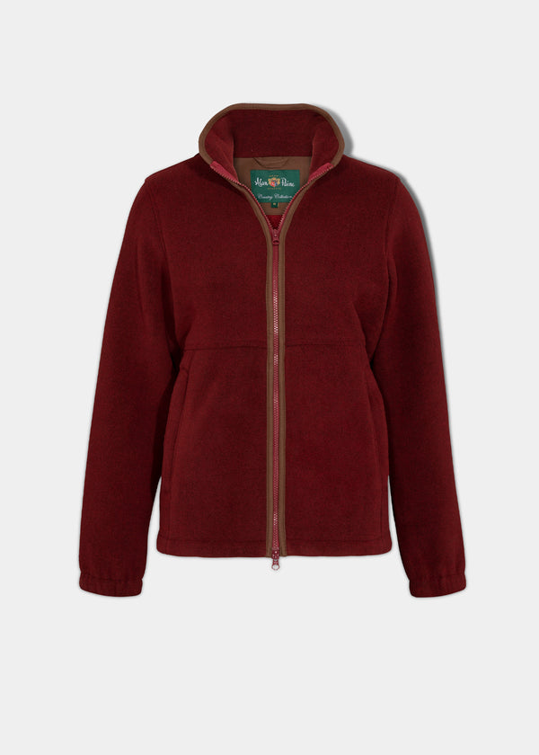 alan paine Aylsham Ladies Fleece Jacket In Bloodstone - Regular Fit