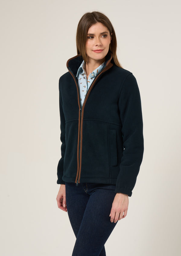 Alan Paine Aylsham Ladies Fleece Jacket In Dark Navy - Regular Fit