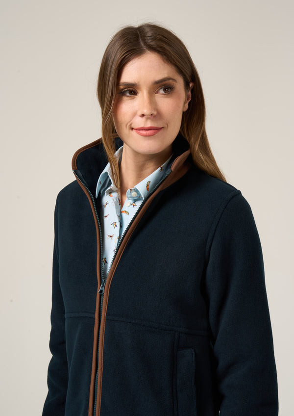 Alan Paine Aylsham Ladies Fleece Jacket In Dark Navy - Regular Fit