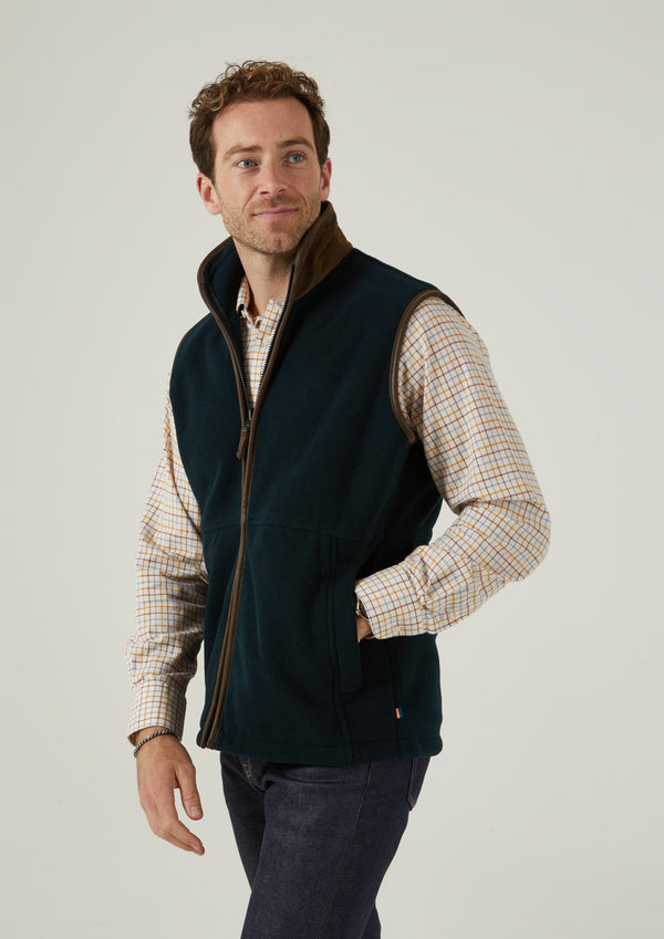 Alan Paine Aylsham Men's Fleece Gilet In Dark Navy - Regular Fit