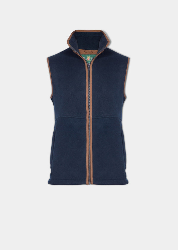 alan paine Aylsham Men's Fleece Gilet In Dark Navy - Regular Fit