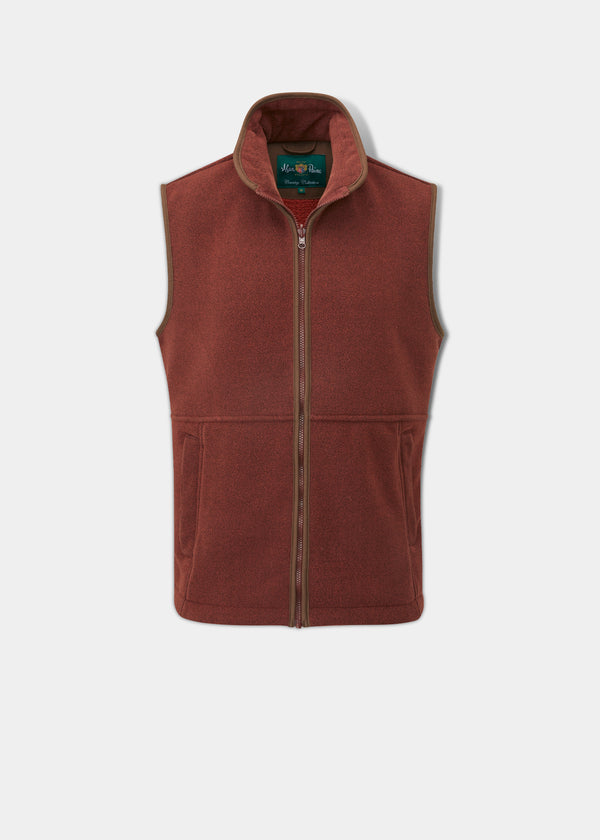 alan paine Aylsham Men's Fleece Gilet In Rust - Regular Fit